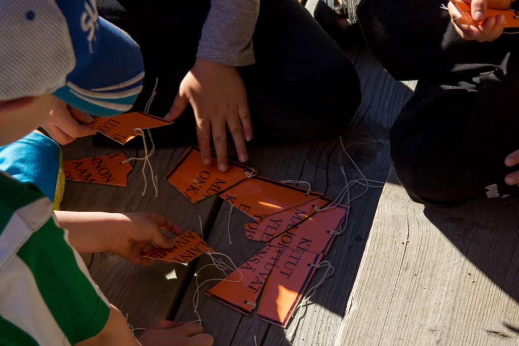 children participating in an event at kettukallio for schools